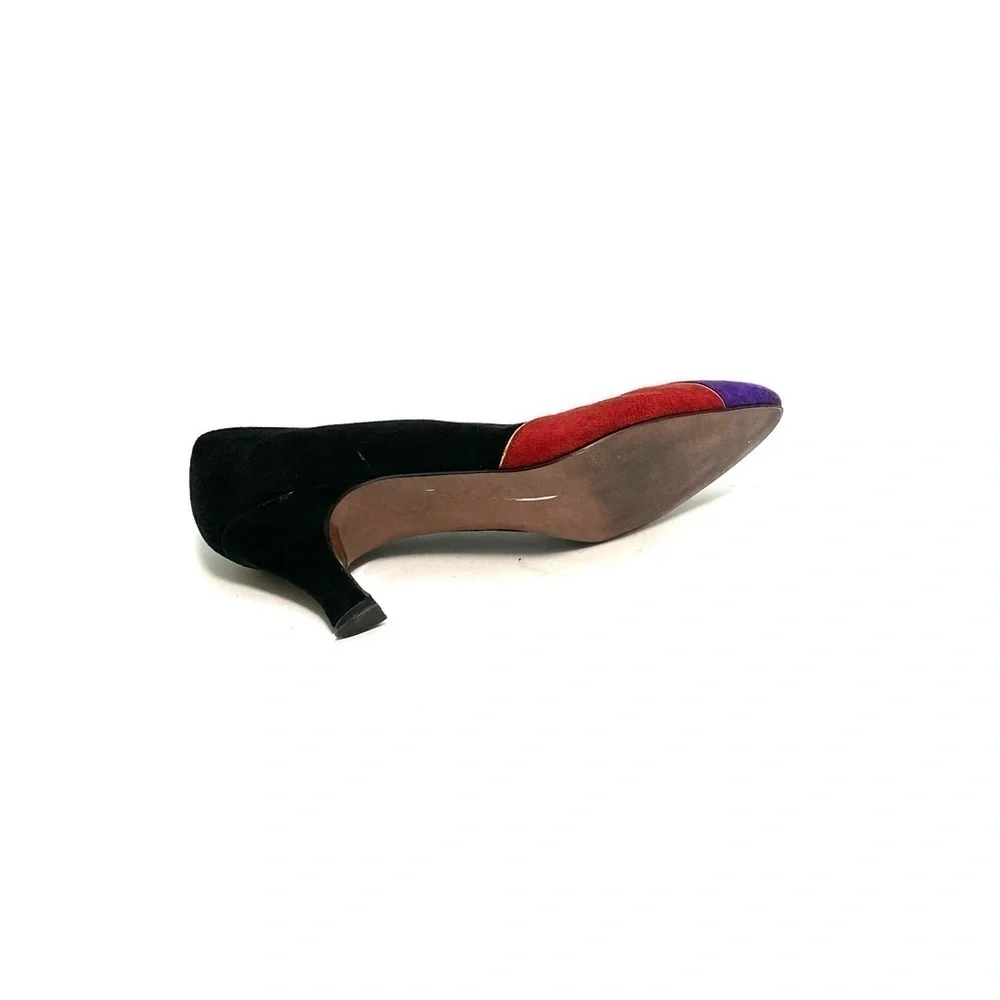Vintage 1980s suede color block party heels